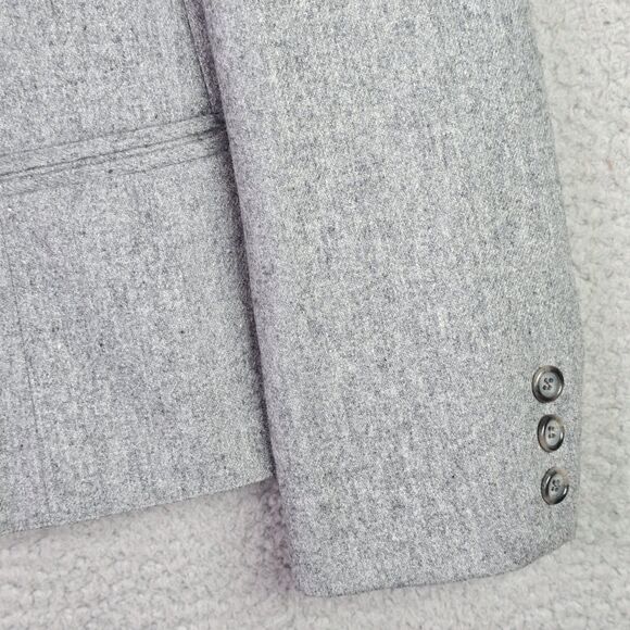 Saville Wool Blend Blazer Gray Classic Career Lined Size 14 Fall Winter Vintage - Picture 5 of 13